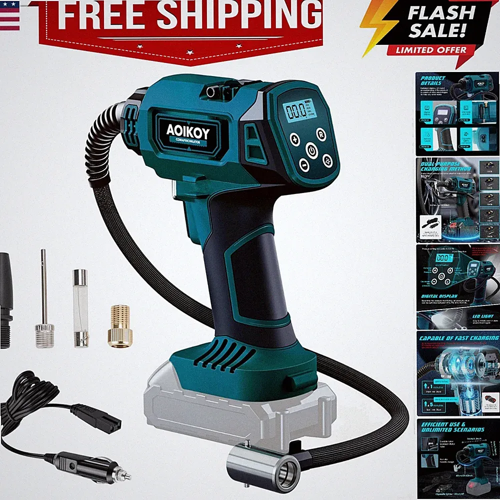 Cordless Tire Inflator Air Compressor for Makita 18V Battery, Portable Handhe...